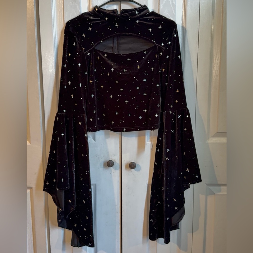 Cider Long Bell Sleeve Velvet Top